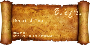 Borai Éva névjegykártya